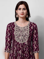 Nayra Cut Printed And Embroidered Kurta With Pant & Dupatta Set, Multicolor - Hiral Fashion - Distacart