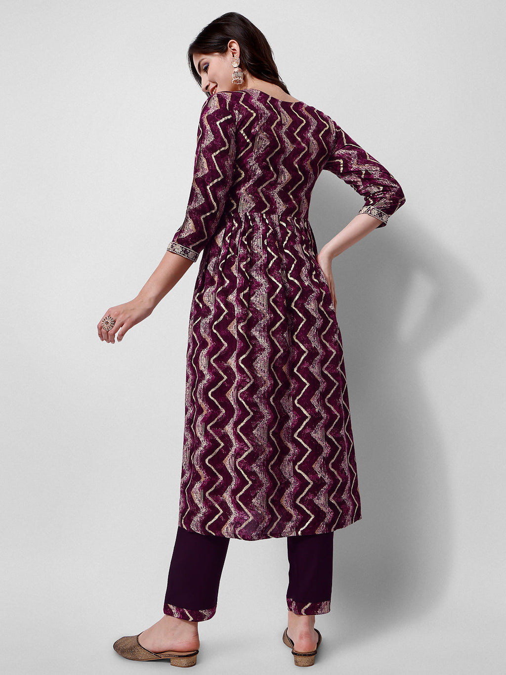 Nayra Cut Printed And Embroidered Kurta With Pant & Dupatta Set, Multicolor - Hiral Fashion - Distacart