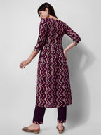 Nayra Cut Printed And Embroidered Kurta With Pant & Dupatta Set, Multicolor - Hiral Fashion - Distacart