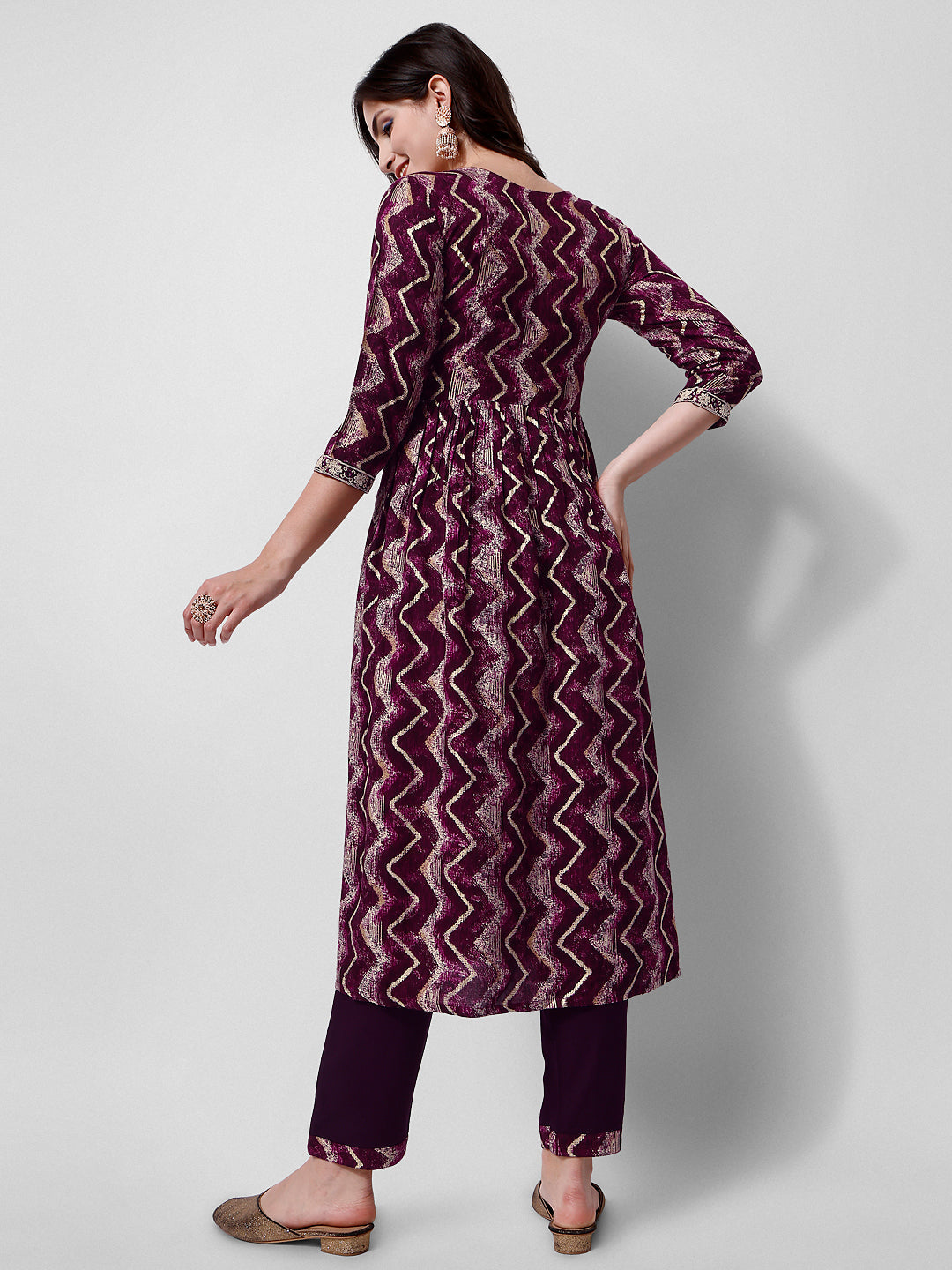 Nayra Cut Printed And Embroidered Kurta With Pant & Dupatta Set, Multicolor - Hiral Fashion - Distacart