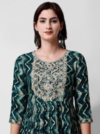 Nayra Cut Printed And Embroidered Kurta With Pant & Dupatta Set, Multicolor - Hiral Fashion - Distacart