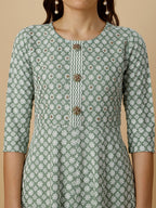 Lucknowi Embroidered Anarkali Kurta With Pant & Dupatta Set, Multicolor - Hiral Fashion - Distacart