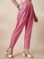 Lucknowi Embroidered Anarkali Kurta With Pant & Dupatta Set, Multicolor - Hiral Fashion - Distacart