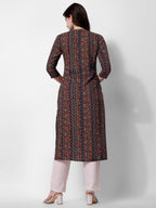 Ehtnic Motif Printed Kurta, Multicolor - Hiral Fashion - Distacart