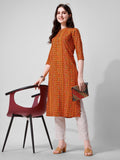 Ehtnic Motif Printed Kurta, Multicolor - Hiral Fashion - Distacart
