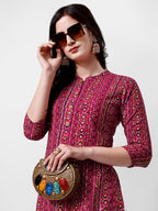 Ehtnic Motif Printed Kurta, Multicolor - Hiral Fashion - Distacart