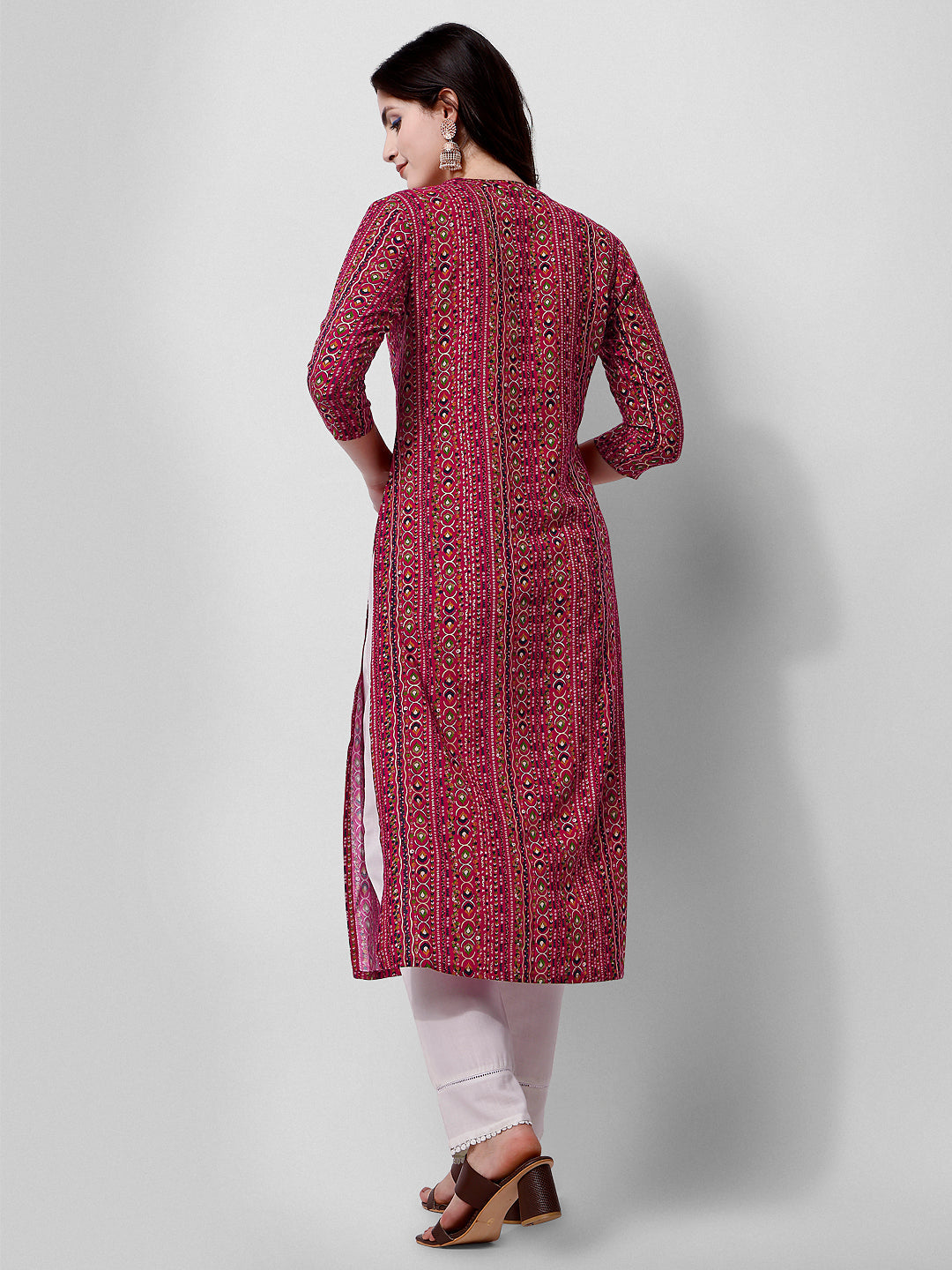Ehtnic Motif Printed Kurta, Multicolor - Hiral Fashion - Distacart