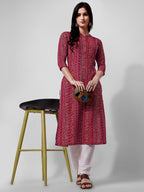 Ehtnic Motif Printed Kurta, Multicolor - Hiral Fashion - Distacart