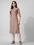 Ethnic Motif Printed Kurta, Multicolor - Hiral Fashion - Distacart