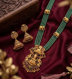 Jewel City Traditional Handcrafted Gold-Plated Long Haram Necklace Set with Pearls & Lakshmi Pendant | Ethnic Bridal Jewelry - Distacart