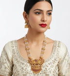 Jewel City Antique Temple Jewelry Gold-Plated Necklace Set with Lakshmi Pendant & Earrings Traditional South Indian Bridal Jewelry - Distacart