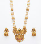 Jewel City Antique Temple Jewelry Gold-Plated Necklace Set with Lakshmi Pendant & Earrings Traditional South Indian Bridal Jewelry - Distacart
