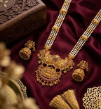 Jewel City Antique Temple Jewelry Gold-Plated Necklace Set with Lakshmi Pendant & Earrings Traditional South Indian Bridal Jewelry - Distacart
