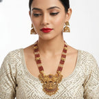 Jewel City Antique Temple Jewelry Gold-Plated Necklace Set with Lakshmi Pendant & Earrings Traditional South Indian Bridal Jewelry - Distacart