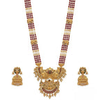 Jewel City Antique Temple Jewelry Gold-Plated Necklace Set with Lakshmi Pendant & Earrings Traditional South Indian Bridal Jewelry - Distacart