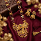 Jewel City Antique Temple Jewelry Gold-Plated Necklace Set with Lakshmi Pendant & Earrings Traditional South Indian Bridal Jewelry - Distacart