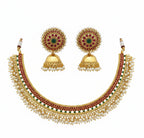 Jewel City Exquisite Gold-Plated Traditional Choker Necklace Set