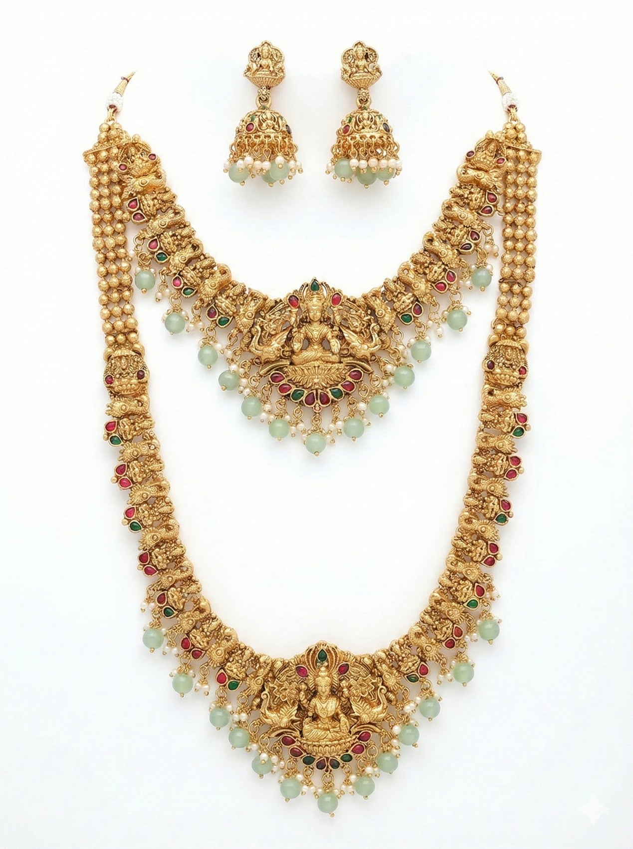 Jewel City Traditional Gold Plated Lakshmi Temple Jewelry Set