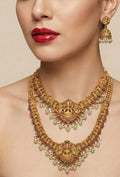 Jewel City Traditional Gold Plated Lakshmi Temple Jewelry Set
