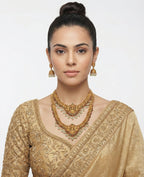 Jewel City Traditional Gold Plated Lakshmi Temple Jewelry Set