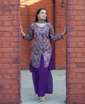 Teeya Creation Purple Color Tapeta Silk Embroidery Work Party Wear Palazzo Set - Distacart