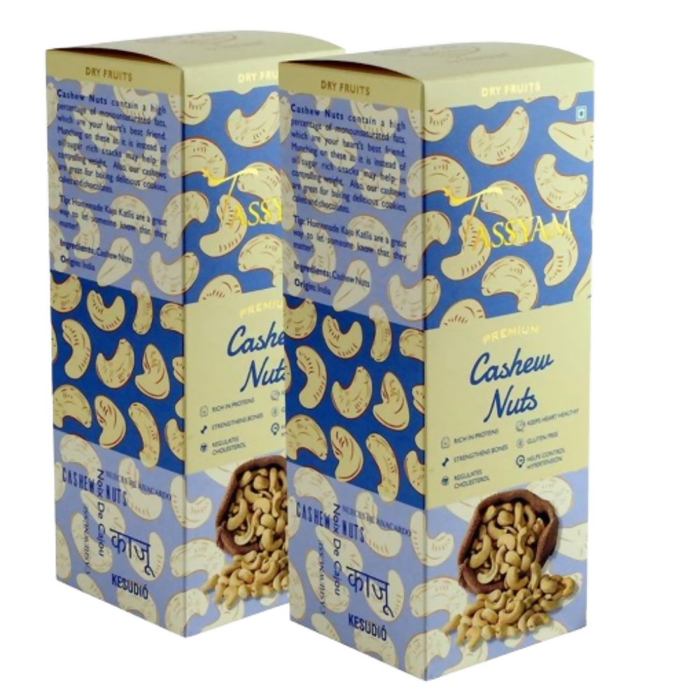 Tassyam Organics Premium Cashews w240 Grade - Box - Distacart