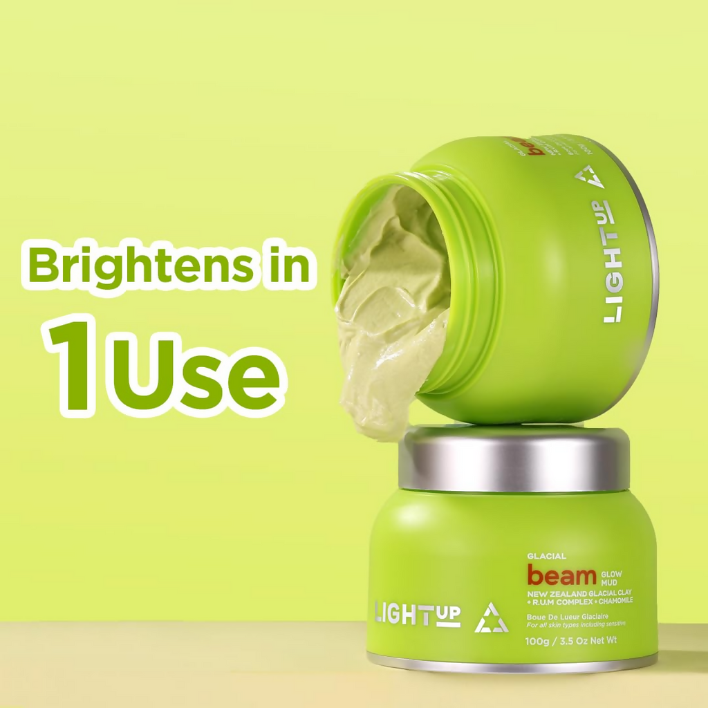 Light Up Beam Green Clay Face Mask With Rose & Jasmine