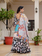 Teeya Creation Multi Colour Creap Silk Navratry Special Lehenga Choli