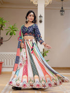 Teeya Creation Multi Colour Creap Silk Navratry Special Lehenga Choli