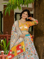 Teeya Creation Multi Colour Creap Silk Navratry Special Lehenga Choli