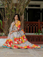 Teeya Creation Multi Colour Creap Silk Navratry Special Lehenga Choli