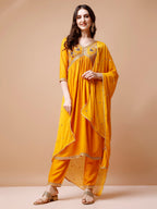 Alia Cut Embroidered Kurta With Pant & Dupatta, Multicolor - Hiral Fashion - Distacart