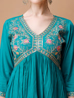 Alia Cut Embroidered Kurta With Pant & Dupatta, Multicolor - Hiral Fashion - Distacart