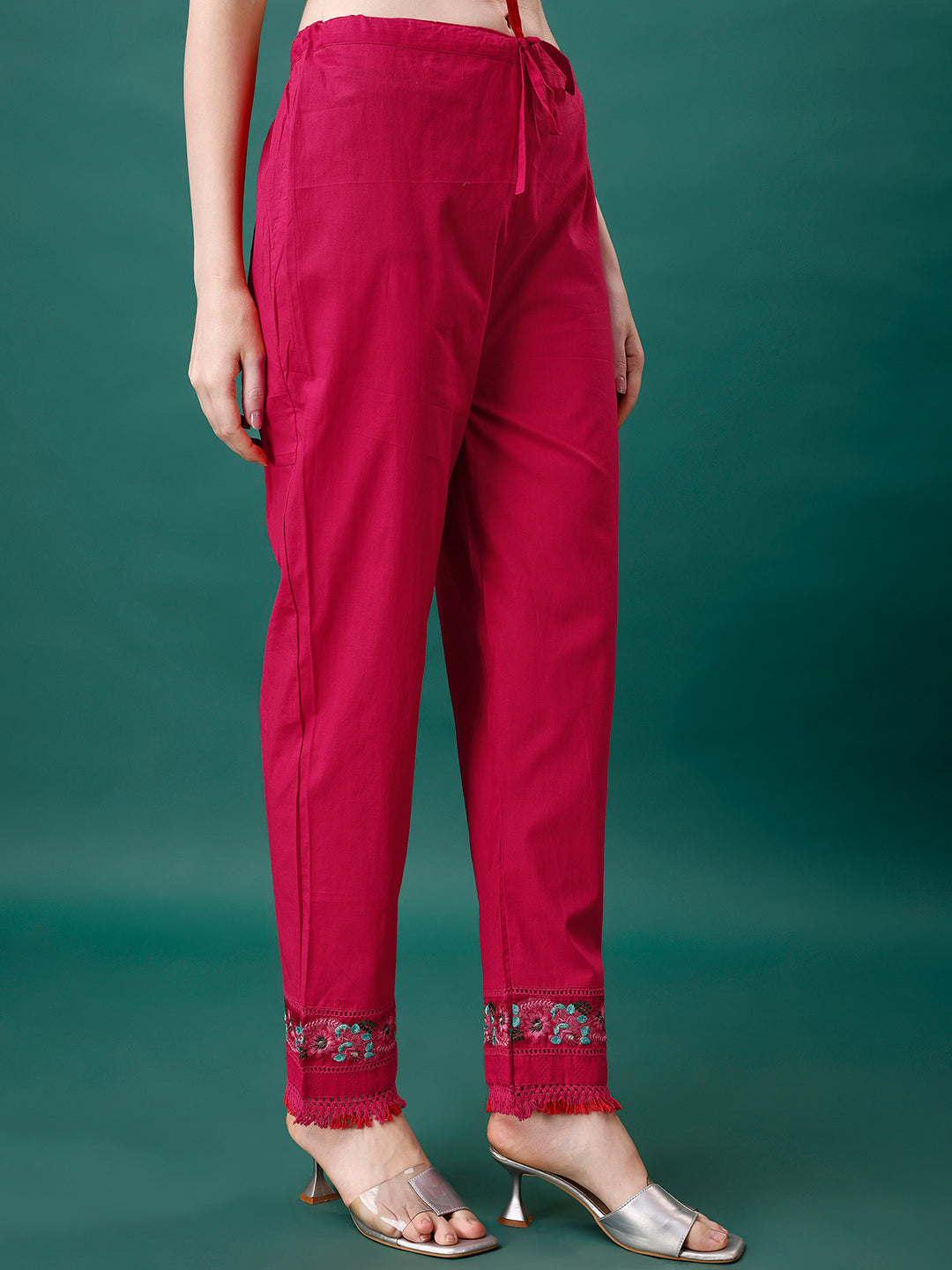 Embroidered Kurta With Pant & Embroidered Organza Dupatta, Multicolor - Hiral Fashion - Distacart