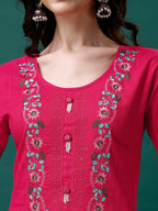 Embroidered Kurta With Pant & Embroidered Organza Dupatta, Multicolor - Hiral Fashion - Distacart