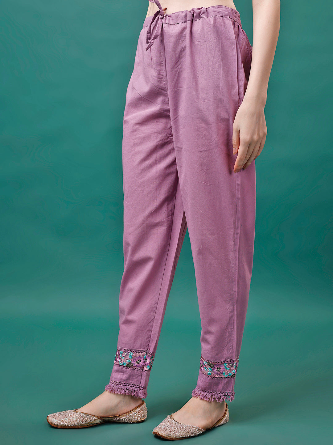 Embroidered Kurta With Pant & Embroidered Organza Dupatta, Multicolor - Hiral Fashion - Distacart