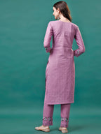 Embroidered Kurta With Pant & Embroidered Organza Dupatta, Multicolor - Hiral Fashion - Distacart