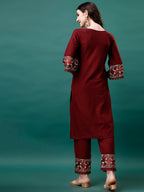 Embroidered Kurta With Pant & Embroidered Printed Dupatta, Multicolor - Hiral Fashion - Distacart