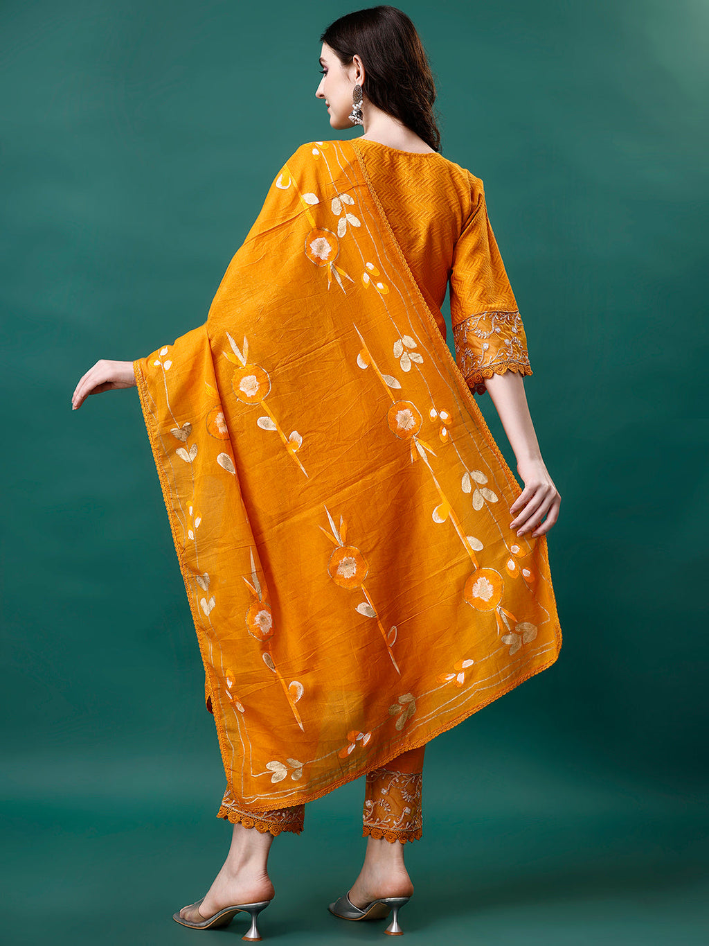 Embroidered Kurta With Pant & Embroidered Printed Dupatta, Multicolor - Hiral Fashion - Distacart