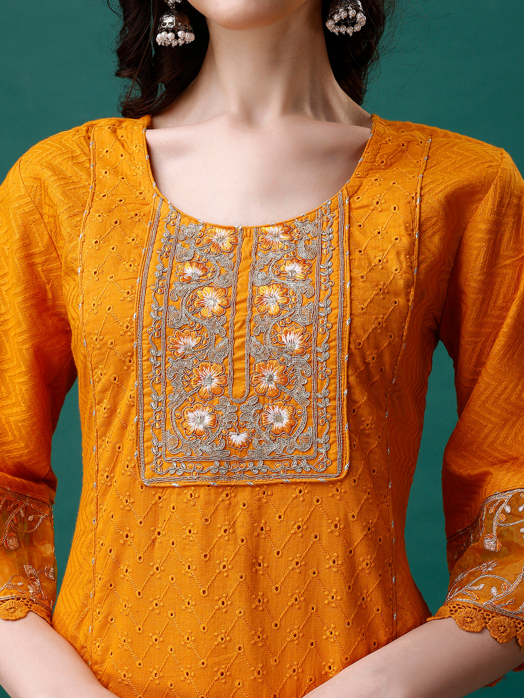 Embroidered Kurta With Pant & Embroidered Printed Dupatta, Multicolor - Hiral Fashion - Distacart