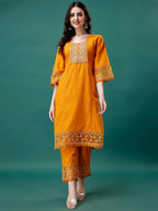 Embroidered Kurta With Pant & Embroidered Printed Dupatta, Multicolor - Hiral Fashion - Distacart