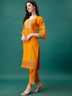 Embroidered Kurta With Pant & Embroidered Printed Dupatta, Multicolor - Hiral Fashion - Distacart