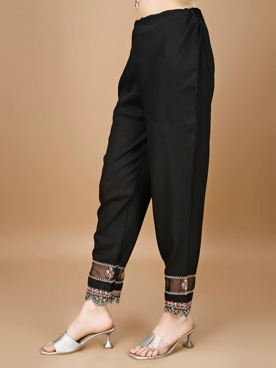 Floral Printed & Embroidered Anarkali Kurta With Embroidered Pant & Dupatta Premium Luxury, Multicolor - Hiral Fashion - Distacart