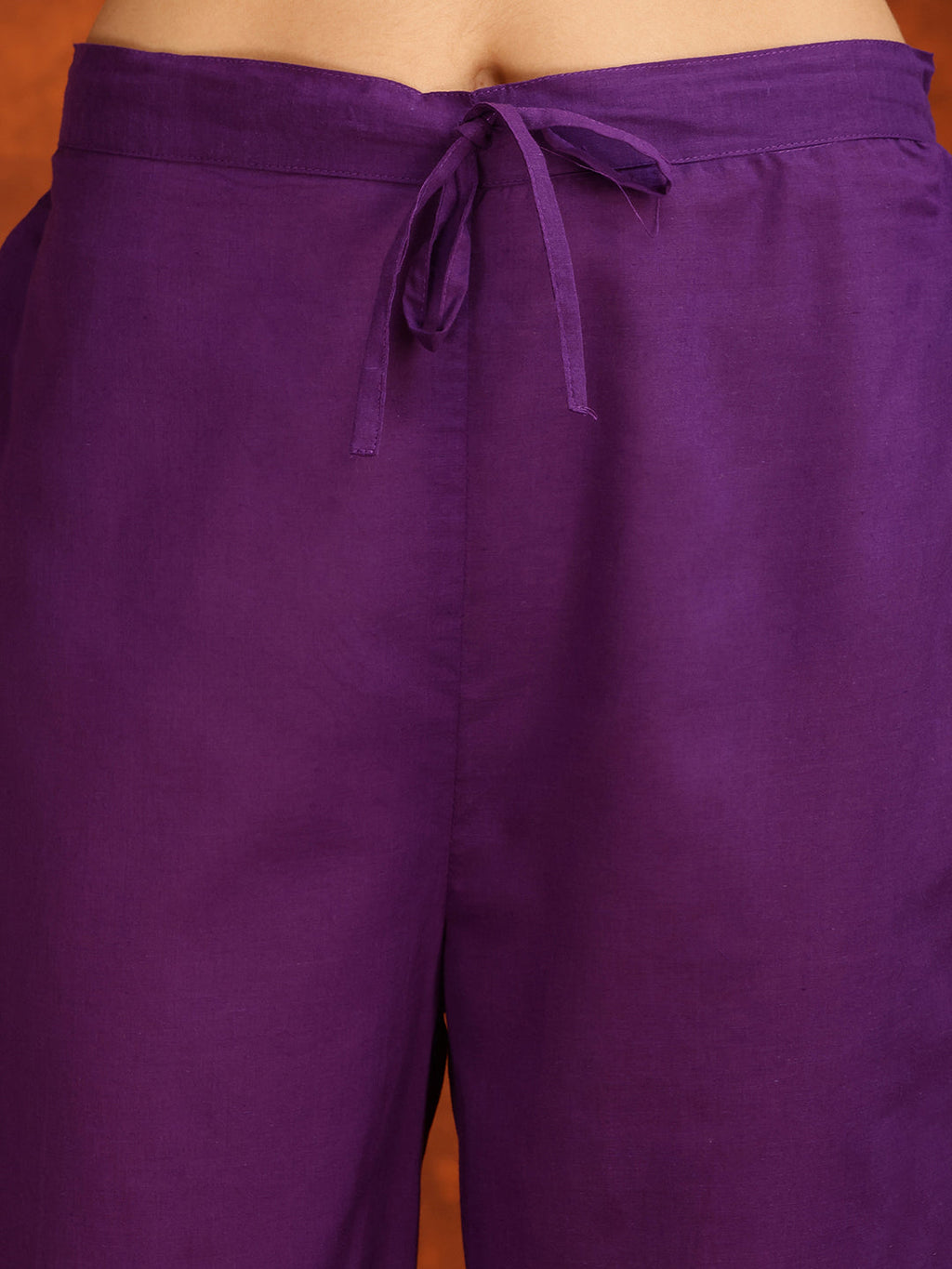 Embroidered & Printed Cotton Kurta With Pant And Dupatta, Purple - Hiral Fashion - Distacart