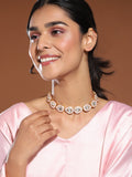 Pink Brass Gold-Plated Kundan Necklace - Ruby Raang - Distacart
