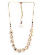 Pink Brass Gold-Plated Kundan Necklace - Ruby Raang - Distacart