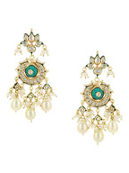 White Gold Plated Circular Drop Earrings - Ruby Raang - Distacart
