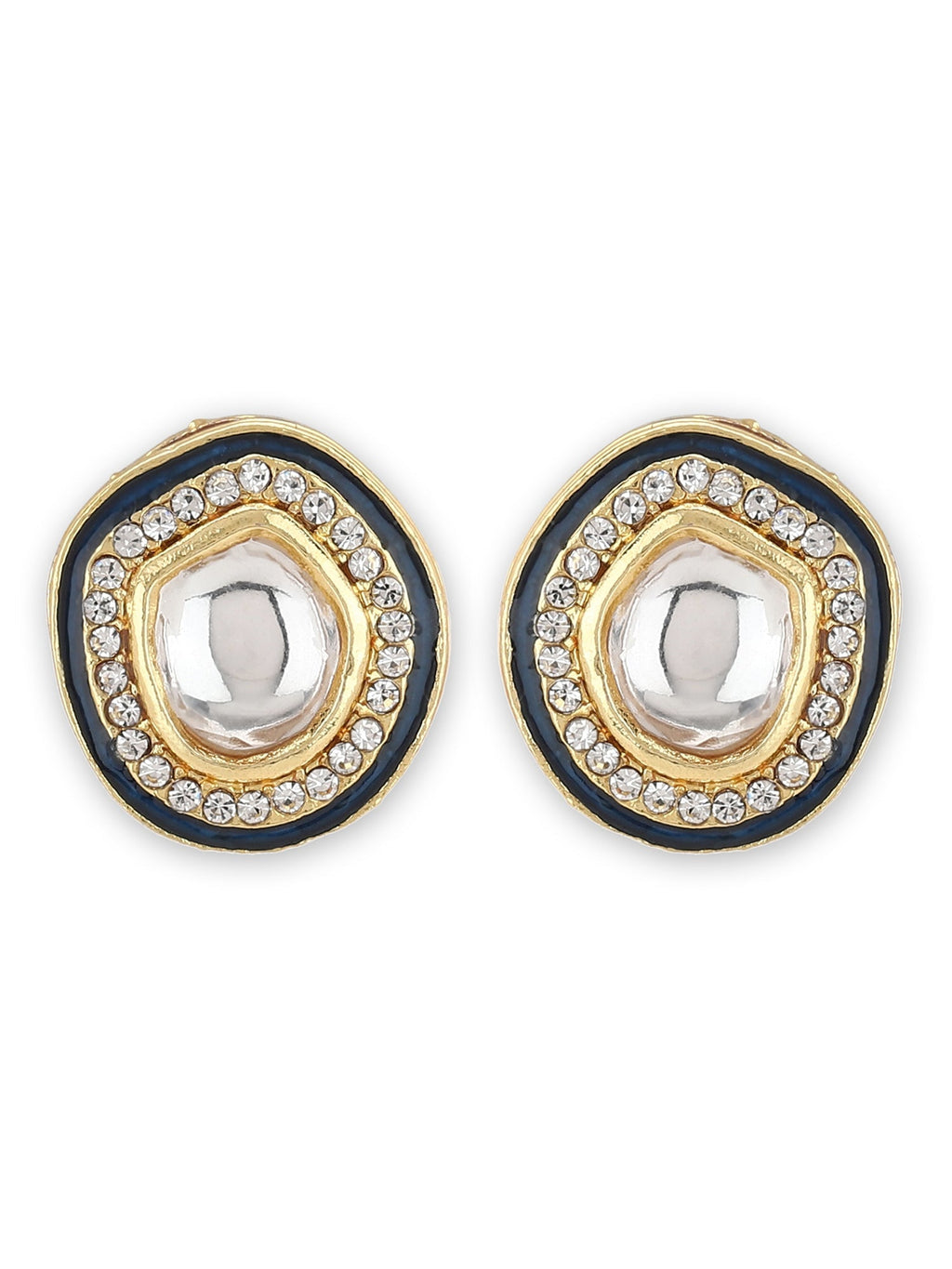 Blue Oval Drop Earrings - Ruby Raang - Distacart