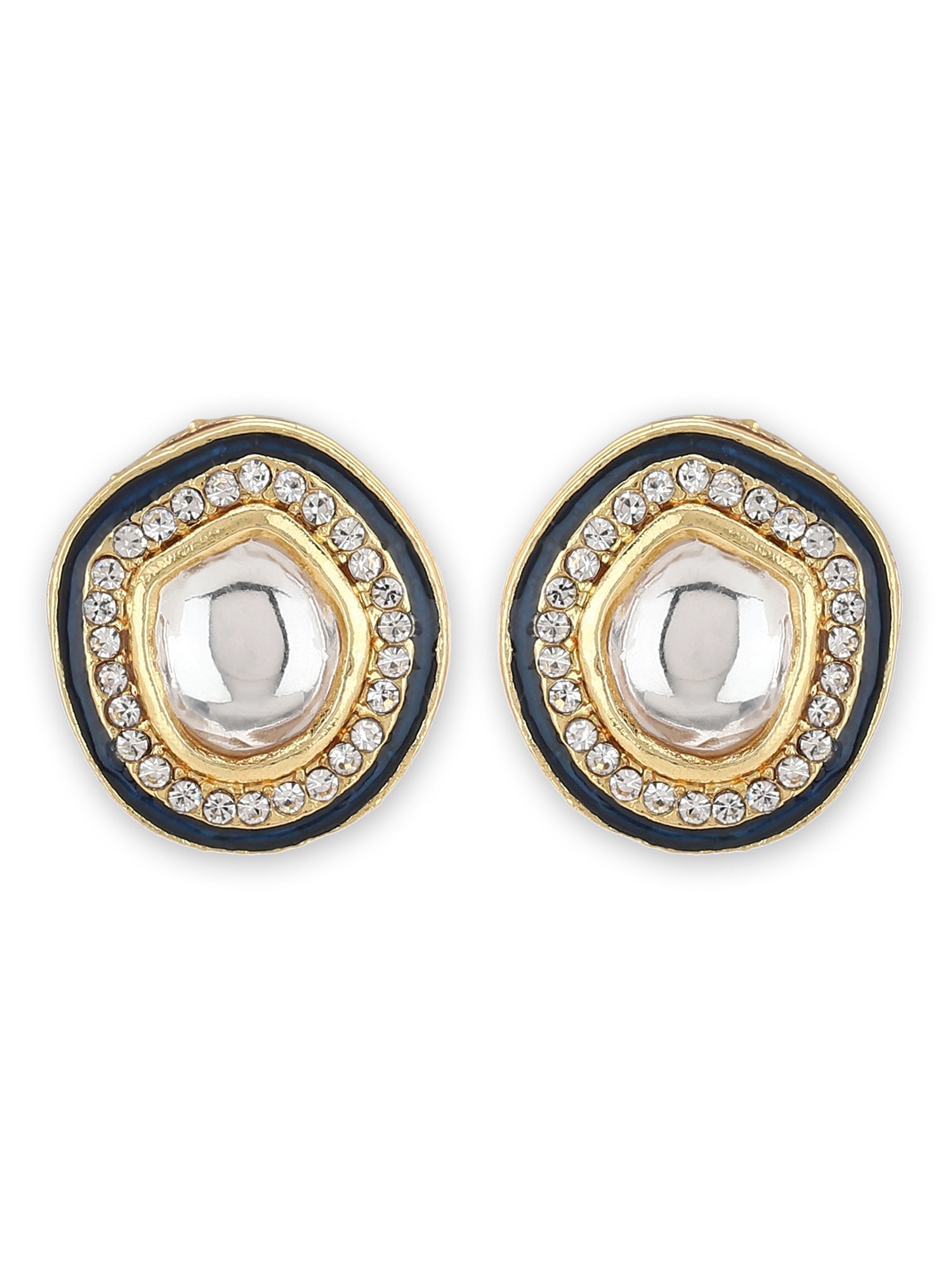 Blue Oval Drop Earrings - Ruby Raang - Distacart