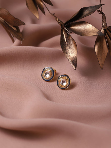 Blue Oval Drop Earrings - Ruby Raang